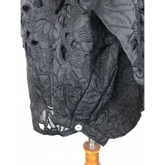 Line & Dot One Shoulder Floral Laser Cut Top - Picture 4 of 11